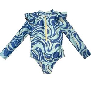Wonder Nation Blue Rashguard with Dynamic Swirl Pattern